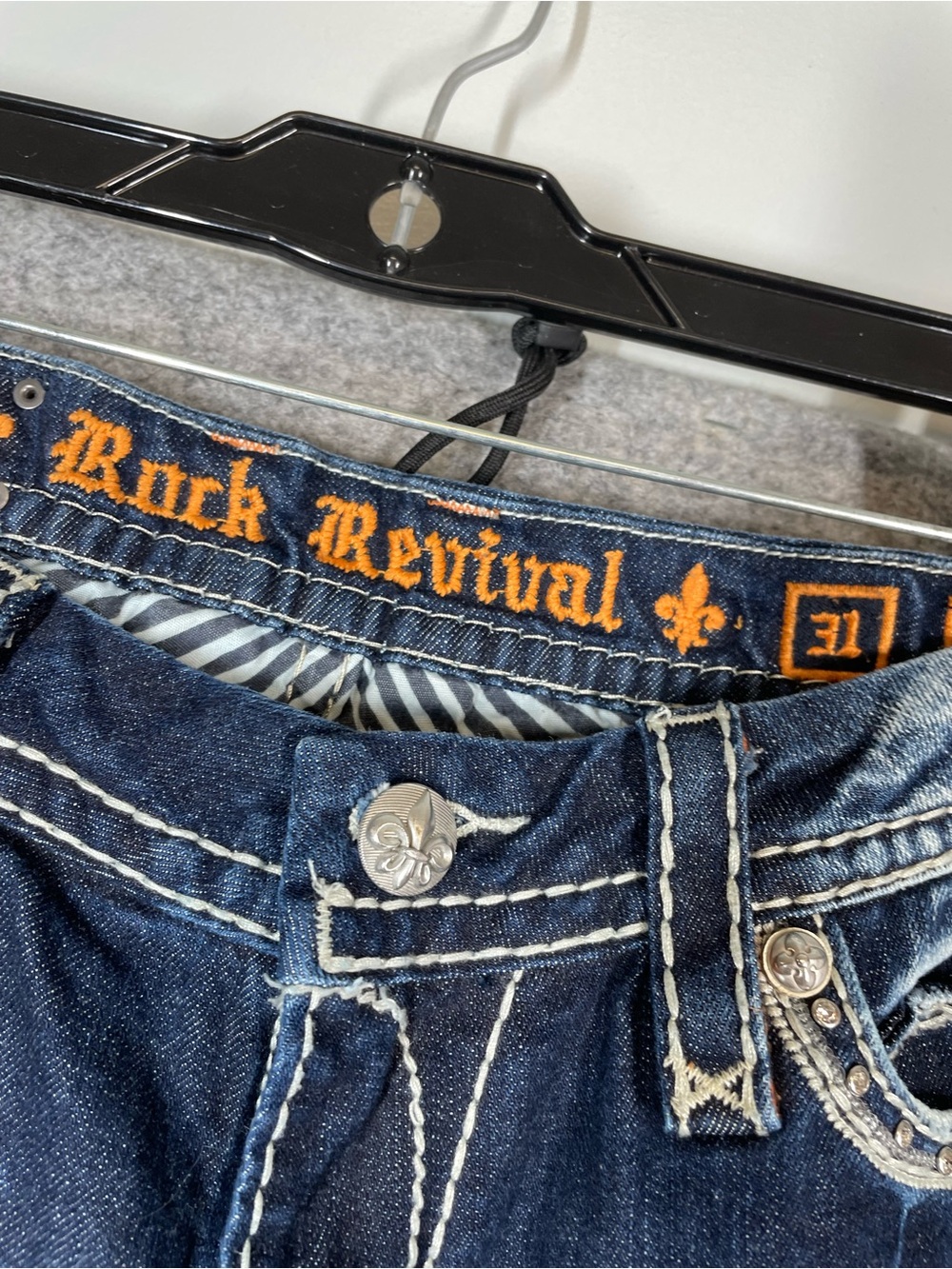 Rock Revival Gloria Boot Jeans Blue 31 Y2K Western Distressed Denim Festival - Picture 5 of 16